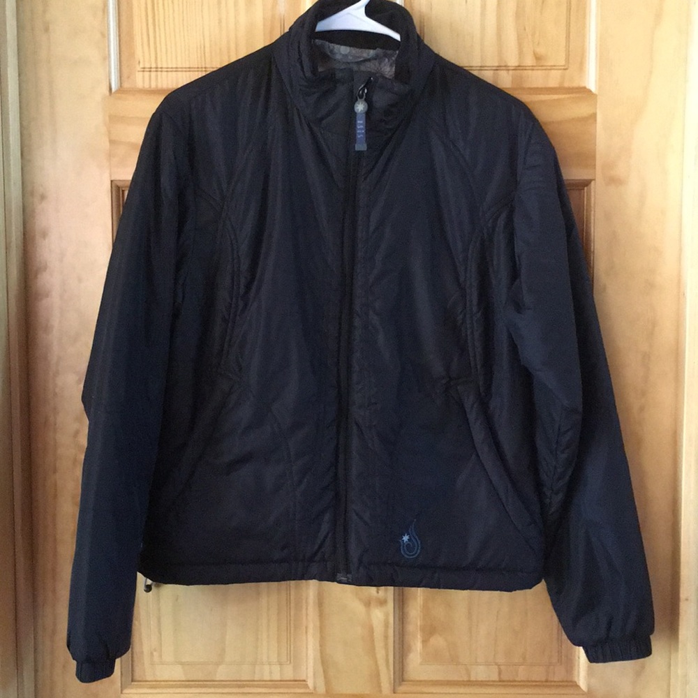 Womens Thermolite Athletic Puffer Coat Isis Sz 8 Black Parka Lined Light Jacket
